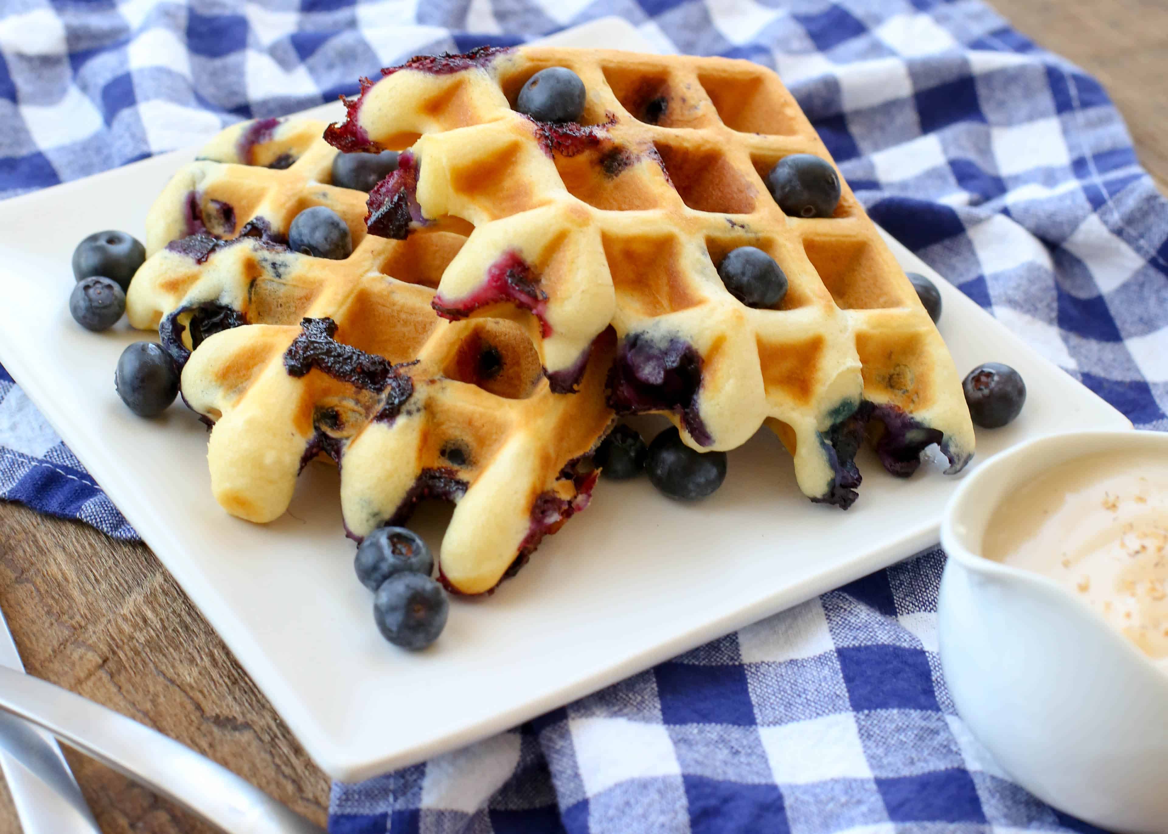 How to Make Crispy Fluffy Blueberry Waffles at Home